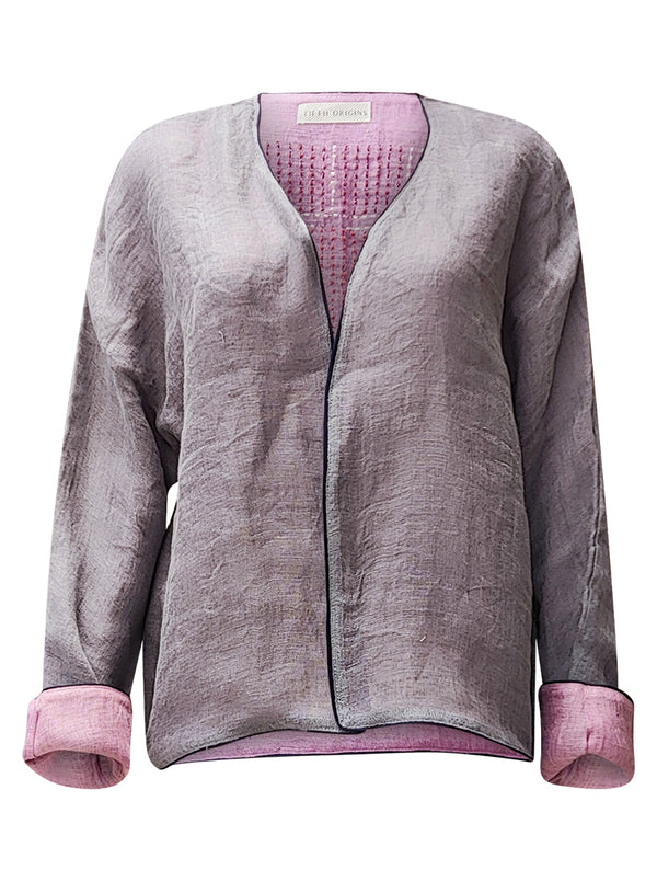 linen jacket pink sage - zero waste edition