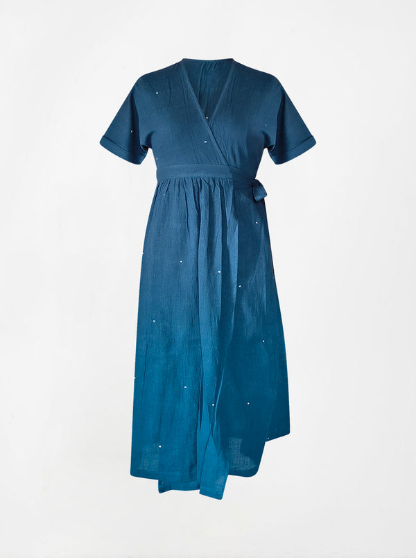 indigenous organic cotton wrap night blue
