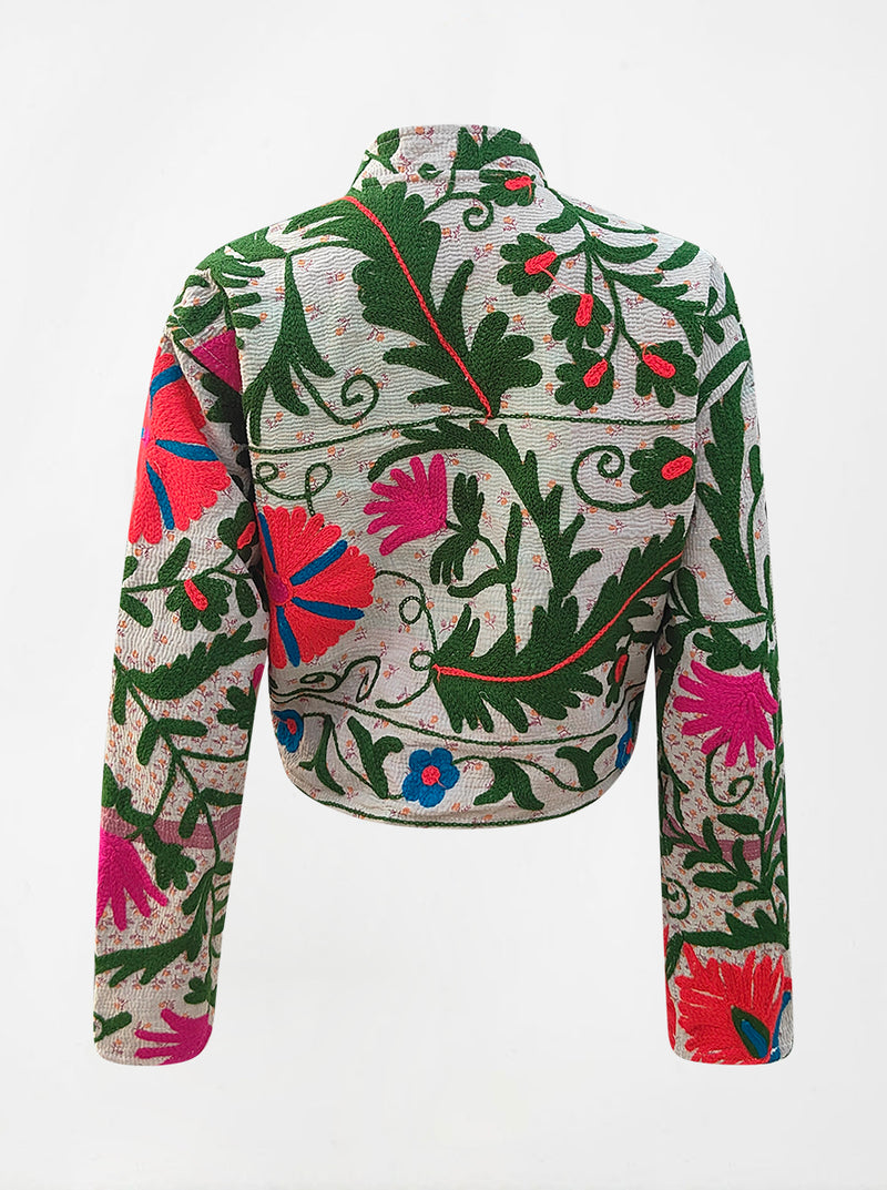 kantha vintage crop jacket komal (holi)
