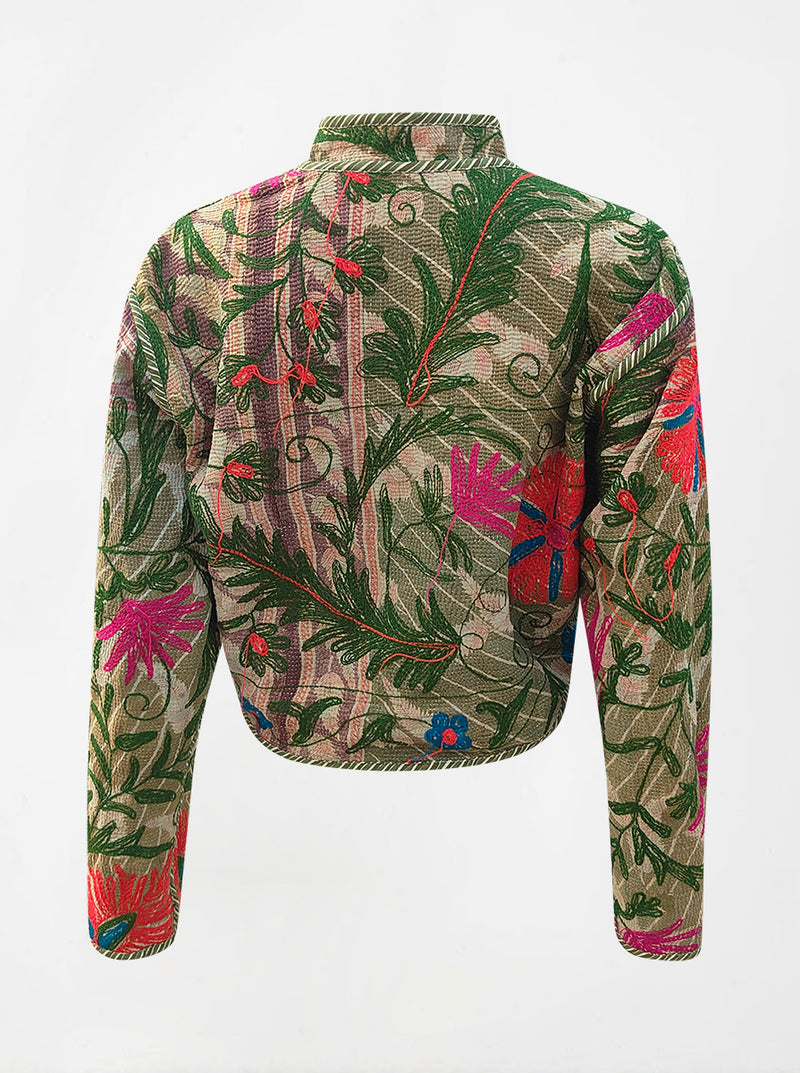 kantha vintage crop jacket komal (holi)