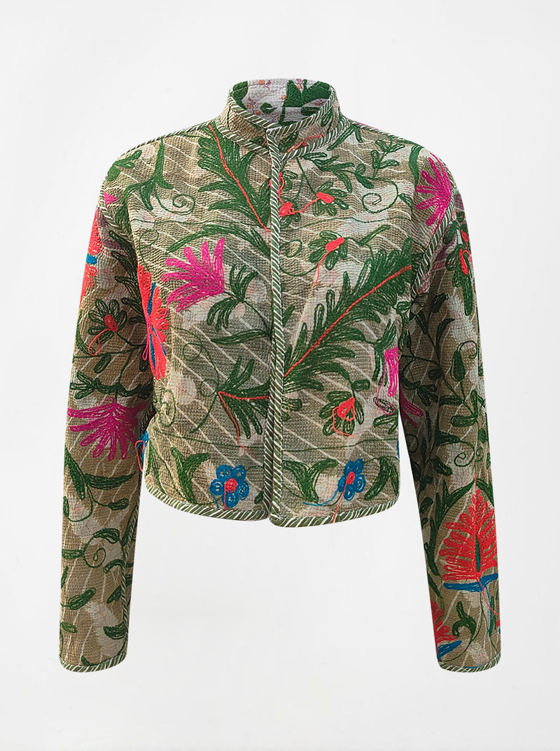 kantha vintage crop jacket komal (holi)