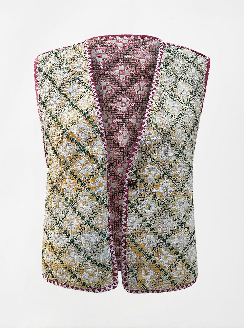 kantha vintage gillet kimaya (holi)
