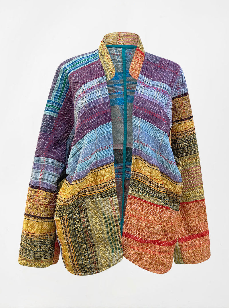 kantha vintage short jacket nirupama (holi)