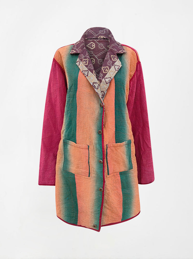 kantha vintage dress coat short megha sample (holi)