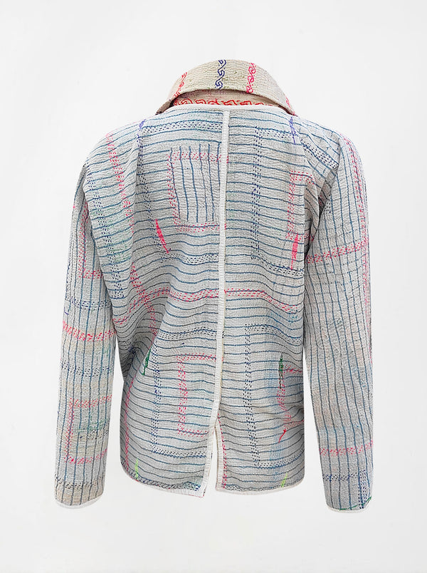 kantha reversible collar jacket maisha sample (holi)