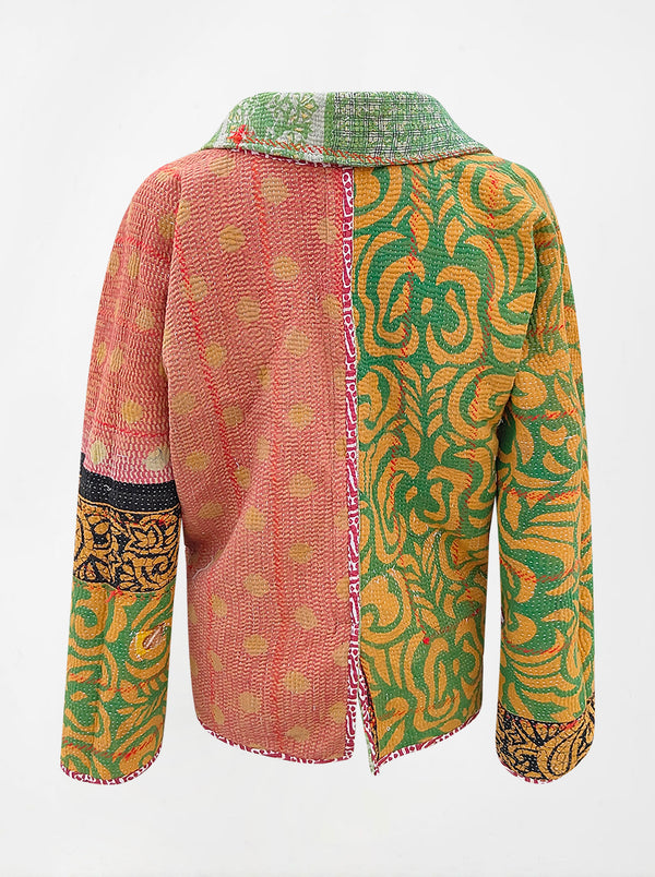 kantha reversible collar jacket kamya sample (holi)
