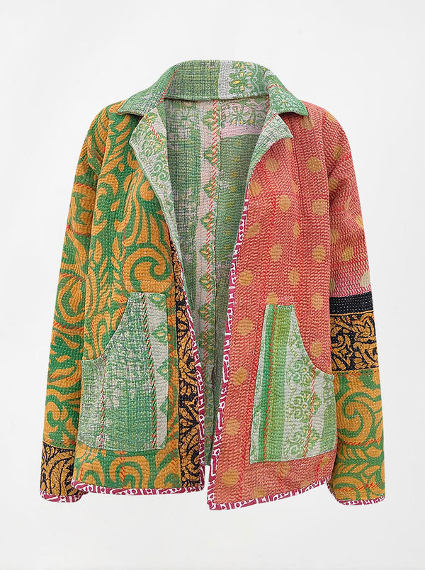 kantha reversible collar jacket kamya sample (holi)