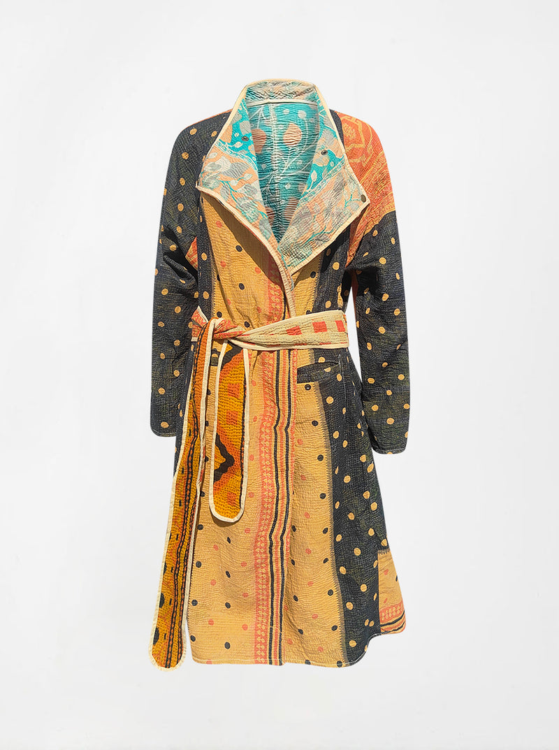 kantha vintage dress coat long mihika (holi)