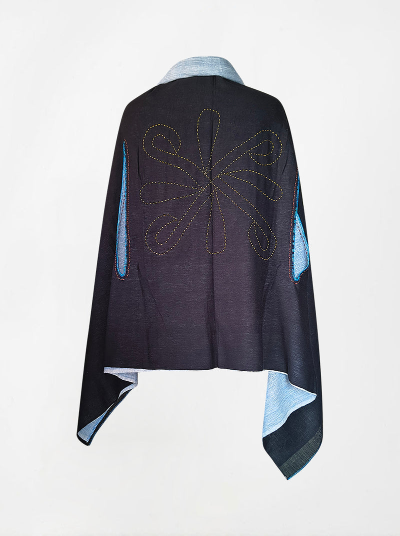 cape infinity duo kala organic cotton sky blue and black (double layer)