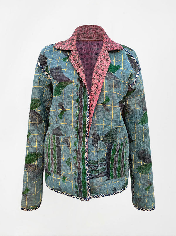 kantha reversible collar jacket shilpa (butterfly)