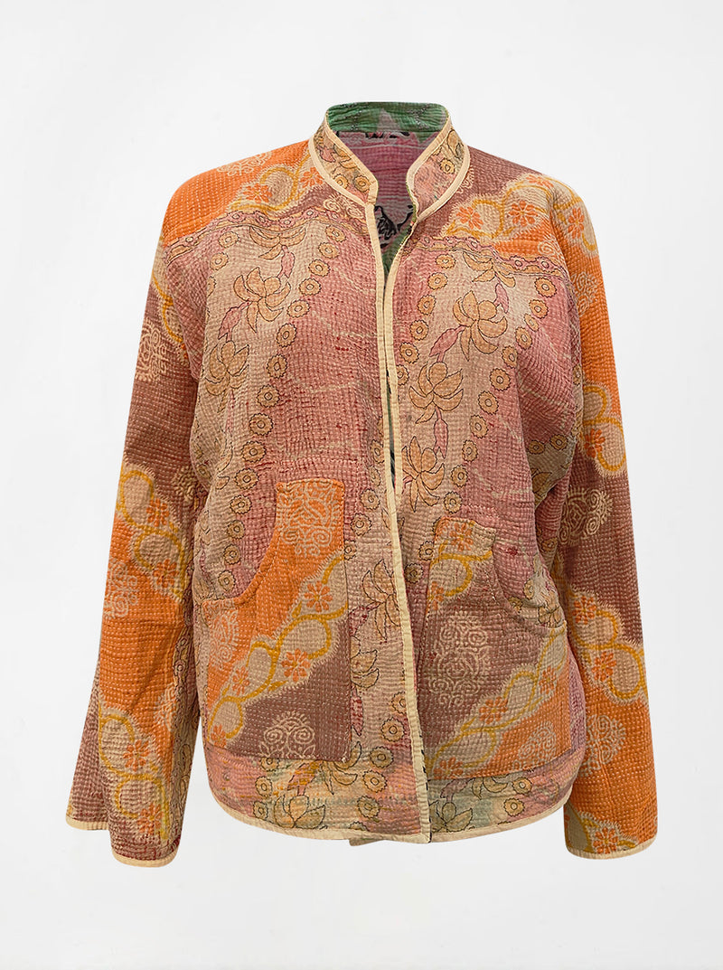 kantha vintage reversible collar vest heera (butterfly)