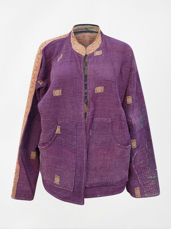 kantha vintage reversible collar vest samaira (butterfly)