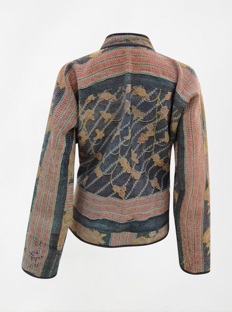 kantha vintage reversible collar vest samaira (butterfly)