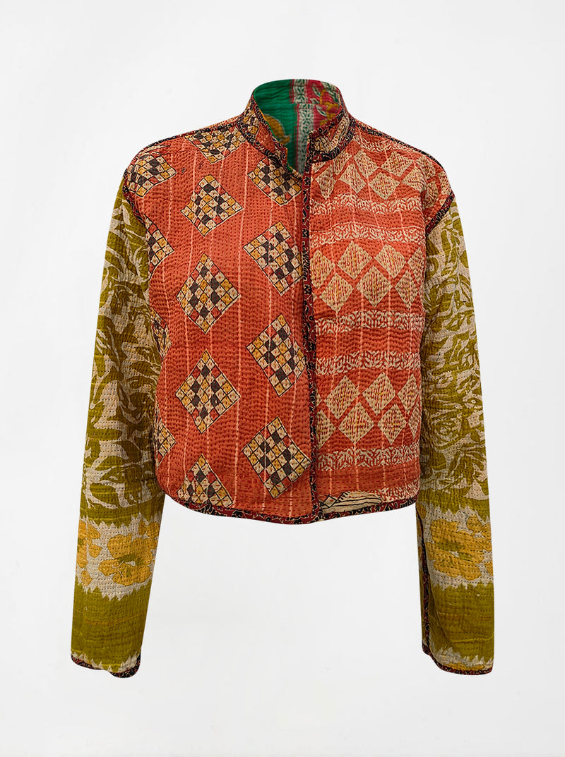 kantha vintage crop jacket pooja (butterfly)