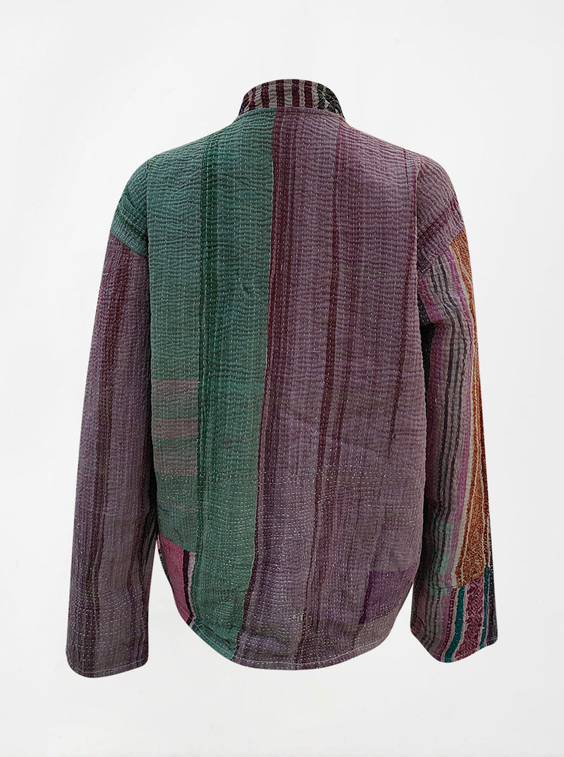 kantha vintage reversible collar vest sharda (zari)