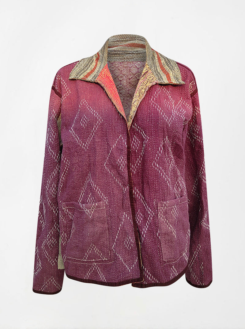 kantha reversible collar jacket chamkeela (zari)