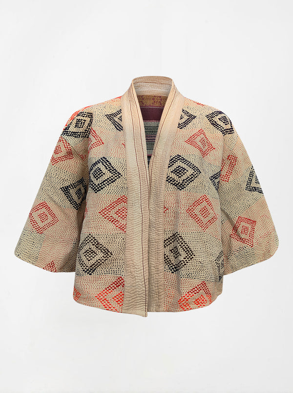 kantha vintage bolero safeda (butterfly)
