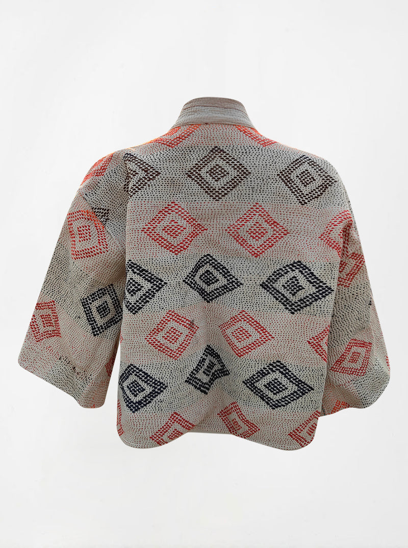 kantha vintage bolero safeda (butterfly)