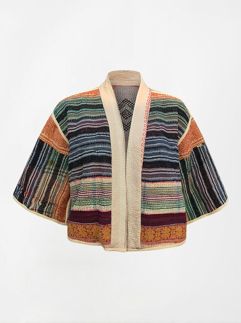 kantha vintage bolero safeda (butterfly)