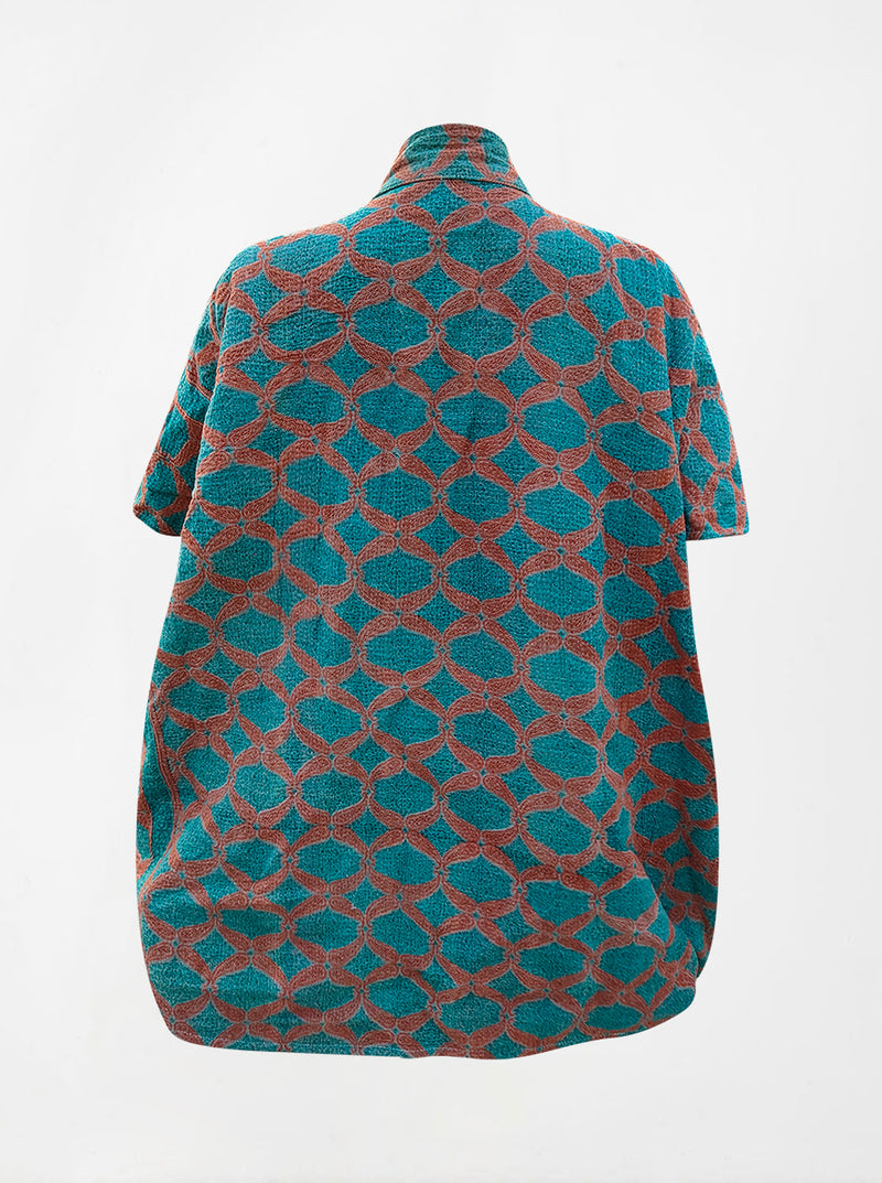 kantha vintage reversible long poncho hara (Butterfly)