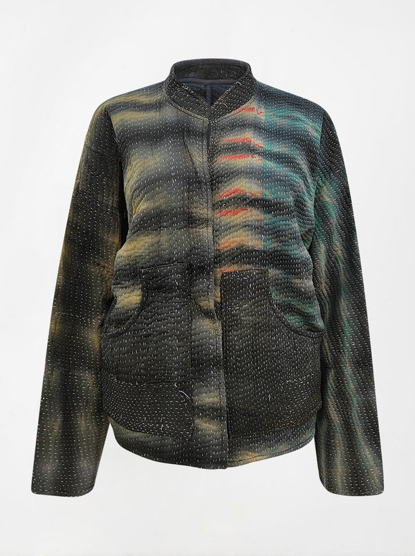 kantha vintage reversible collar vest shaurika (tie and dye)