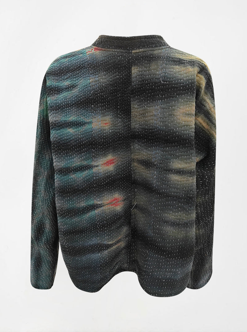 kantha vintage reversible collar vest shaurika (tie and dye)