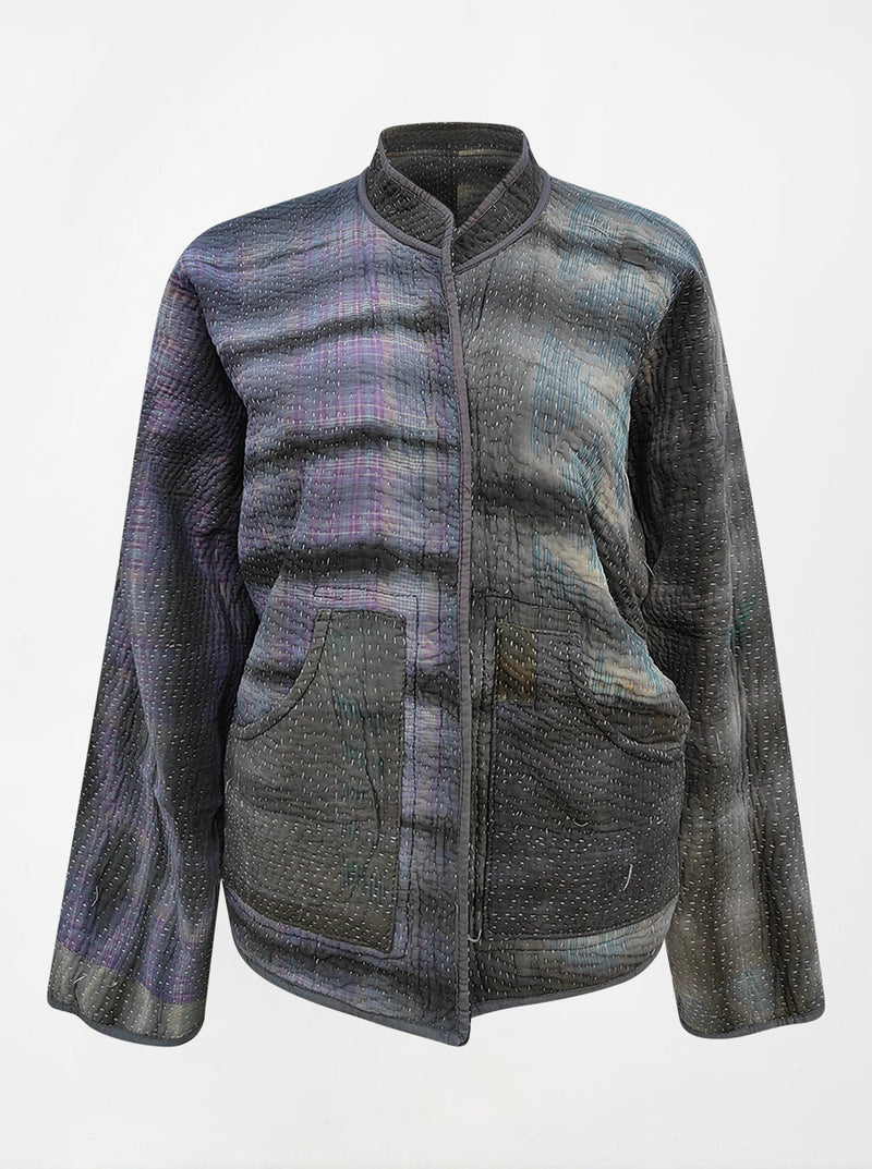 kantha vintage reversible collar vest shaurika (tie and dye)