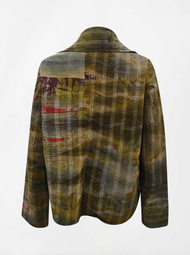 kantha vintage reversible collar jacket devi (tie and dye)