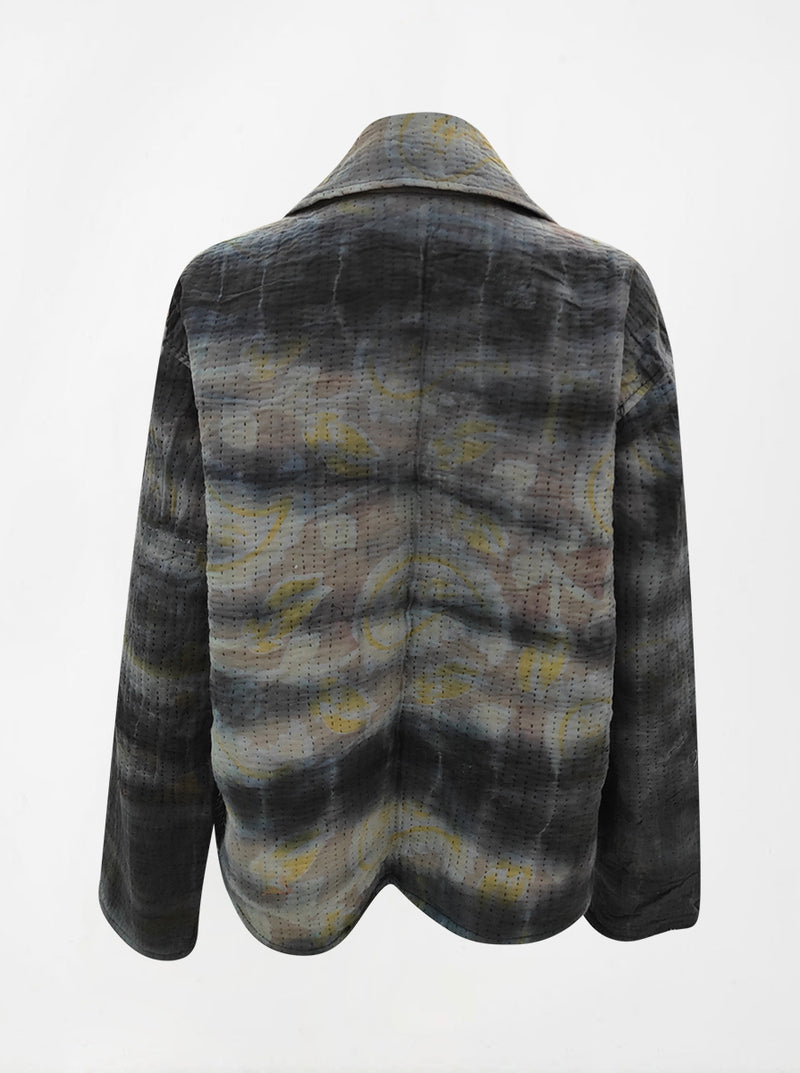 kantha vintage reversible collar jacket pallavi (tie and dye)