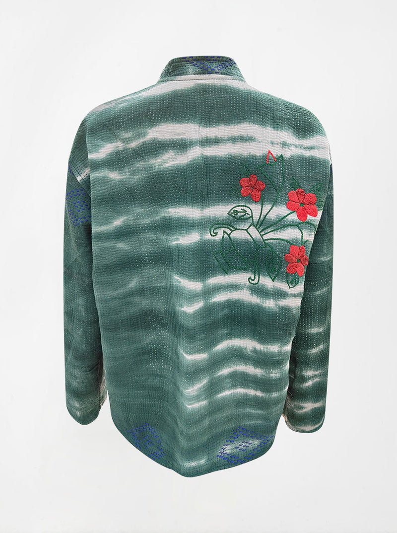 kantha vintage reversible collar vest raveesha (tie and dye)