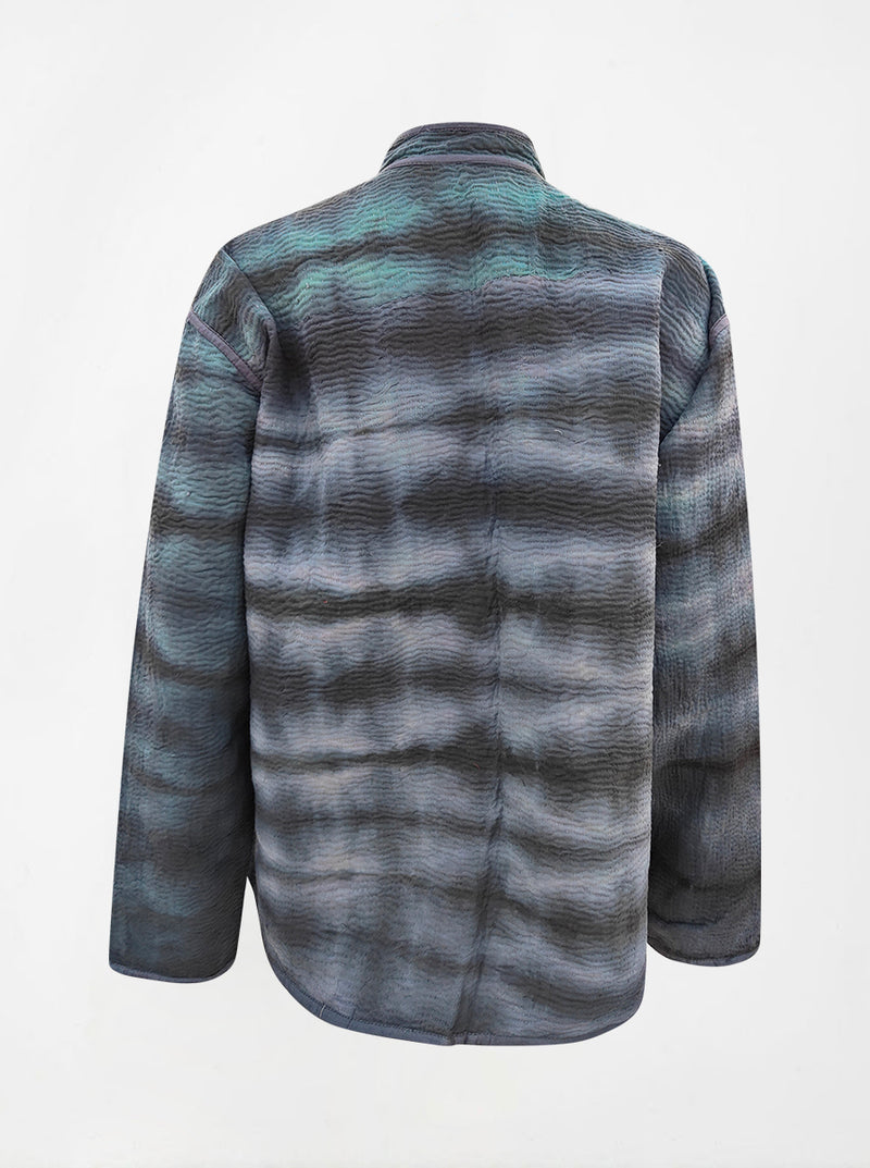 kantha vintage reversible collar vest sarika (tie and dye)