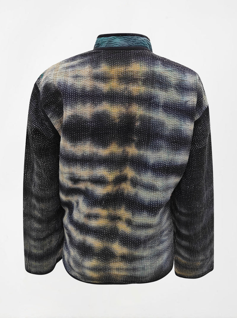 kantha vintage reversible collar vest saaeba (tie and dye)
