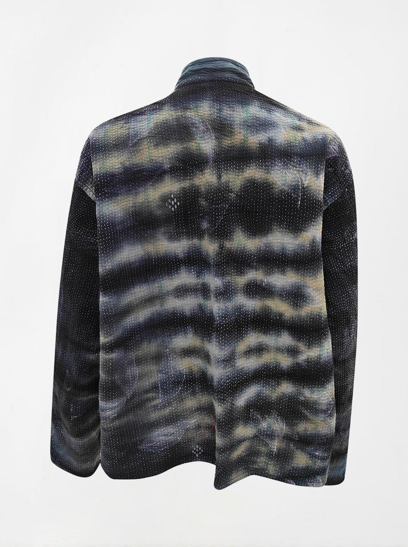 kantha vintage reversible collar vest saaeba (tie and dye)