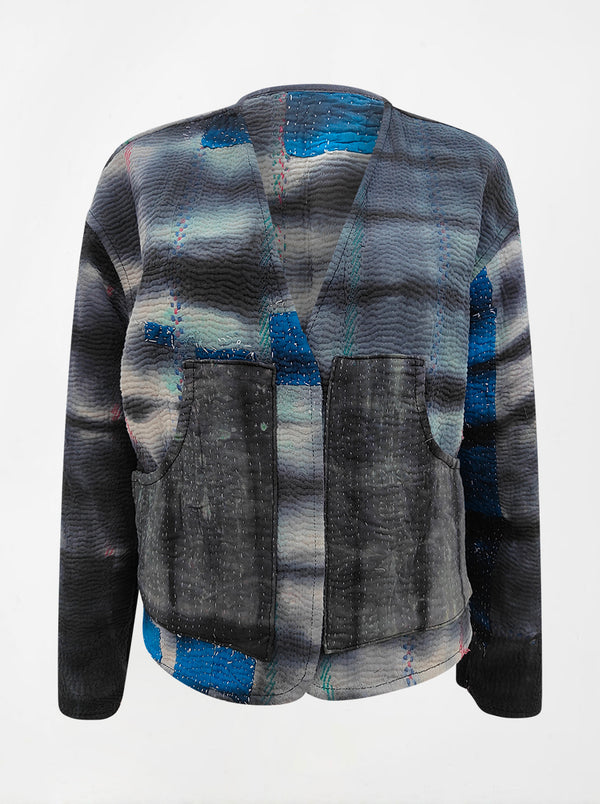 kantha vintage vest with sleeves romi (tie and dye)