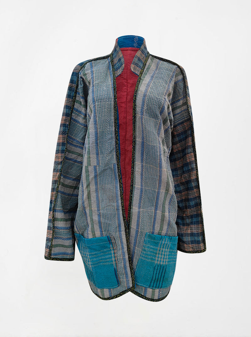 kantha vintage long jacket maya