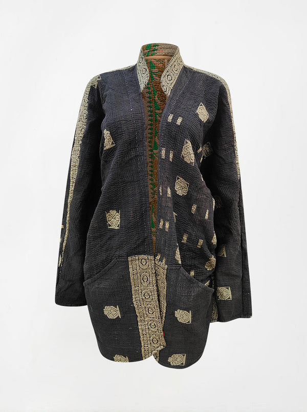 kantha vintage long jacket meesha