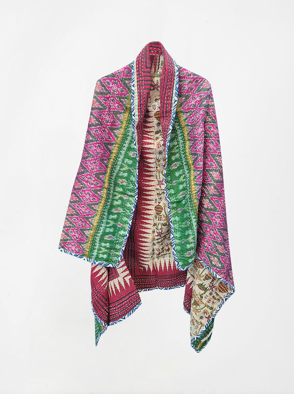 kantha vintage silk cape isha
