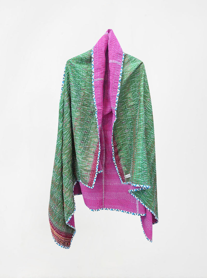 kantha vintage silk cape farah
