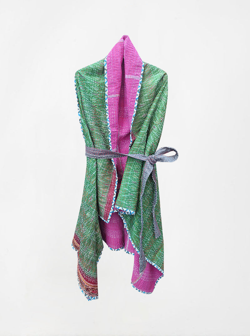 kantha vintage silk cape farah