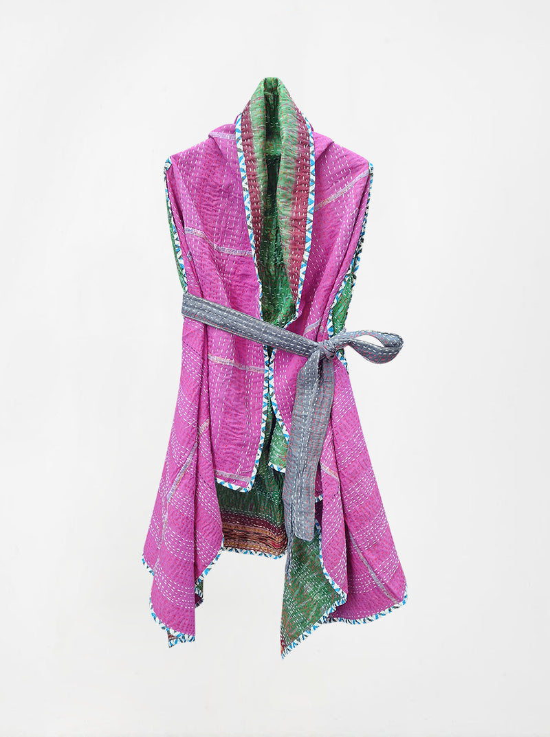 kantha vintage silk cape farah