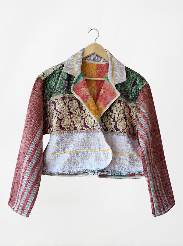 kantha vintage crop jacket moha (zari)