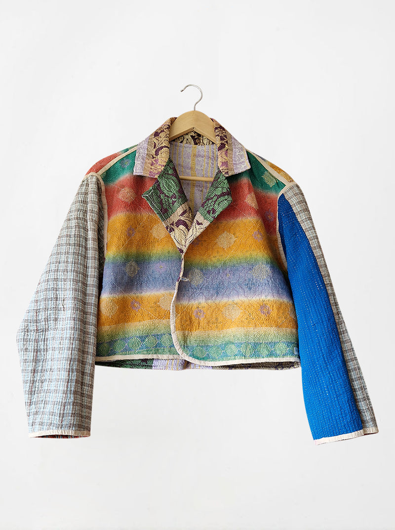 kantha vintage crop jacket moha (zari)
