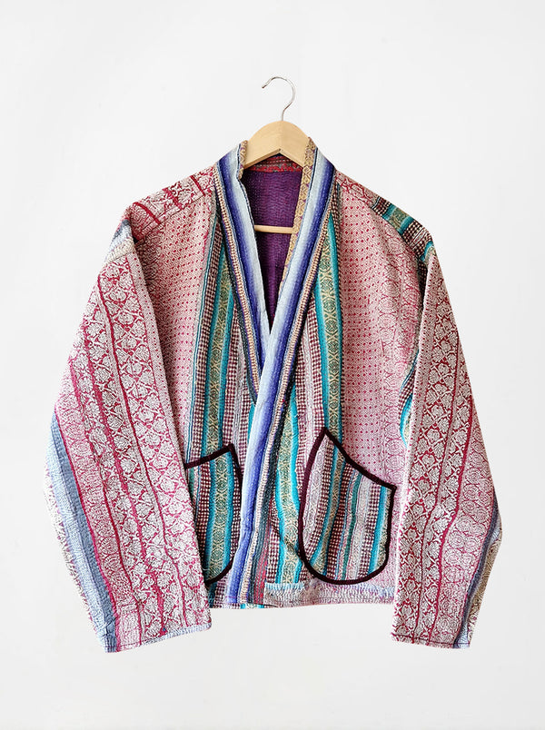 kantha vintage kimono ruby (zari)