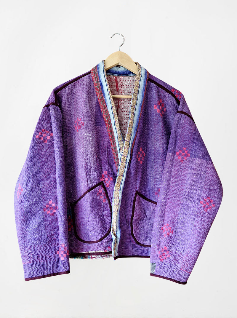 kantha vintage kimono ruby (zari)