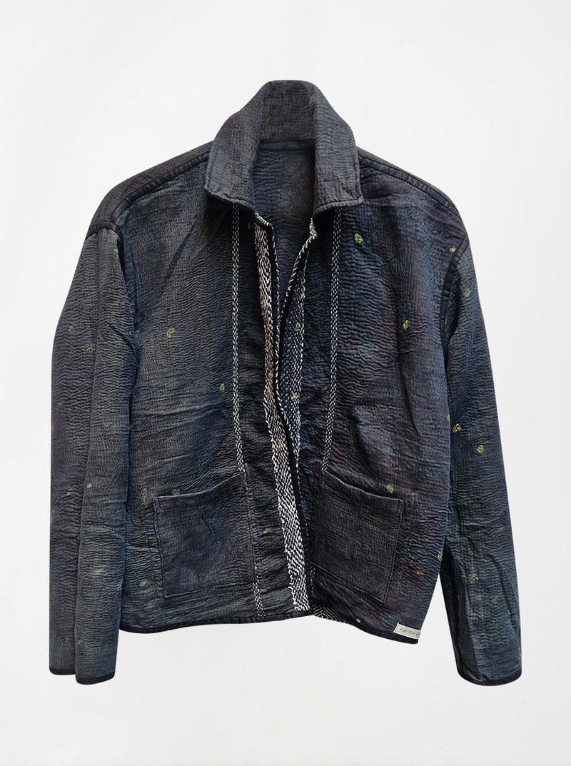 kantha reversible collar jacket kali