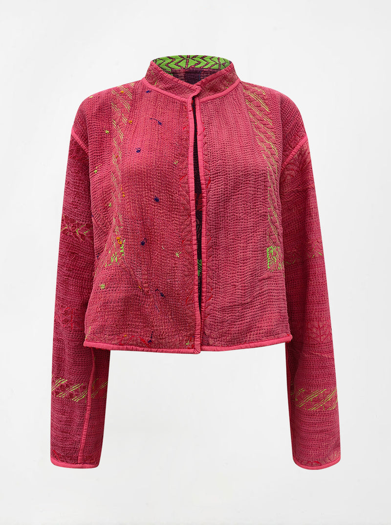 kantha vintage crop jacket meera (shravan)