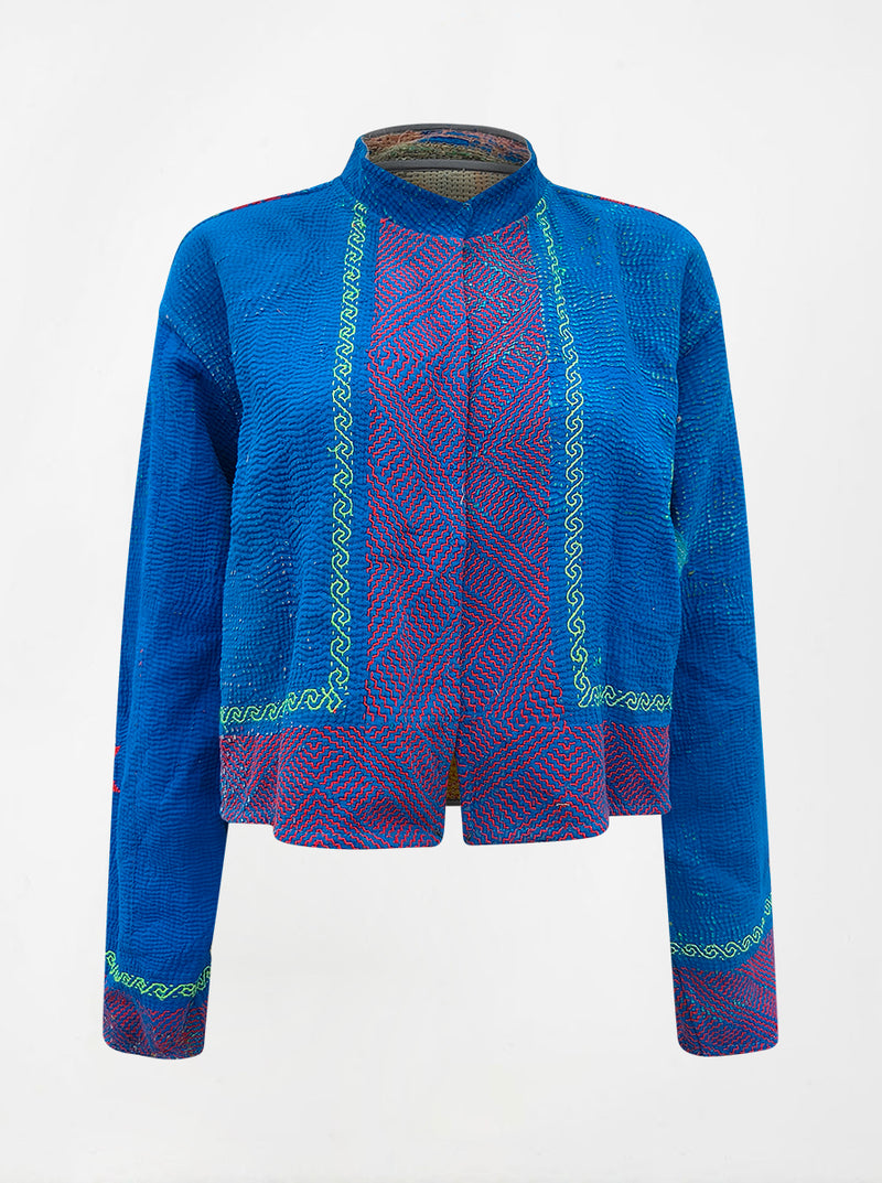 kantha vintage crop jacket farah (shravan)