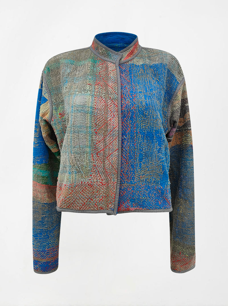 kantha vintage crop jacket farah (shravan)