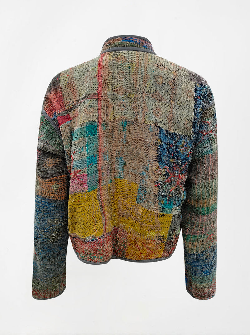 kantha vintage crop jacket farah (shravan)