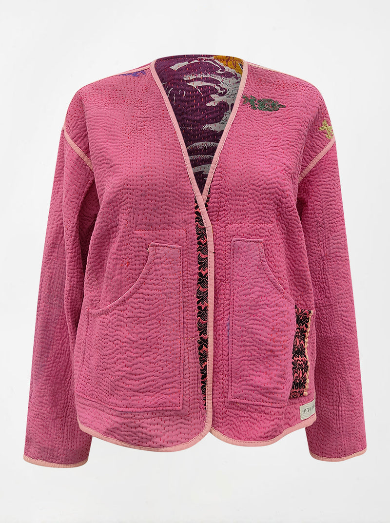 kantha vintage vest with sleeves asma (shravan)